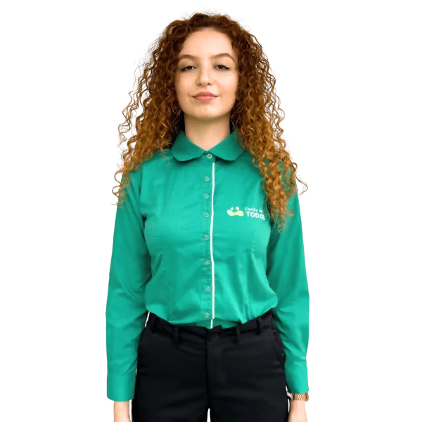 Camisa Social Verde Jade Gerente feminina – Manga longa – CDT - Image 3