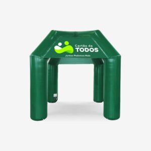 Tenda Inflável Clássica 3mx3m - 04 logos (Cartão de TODOS - Fundo verde)