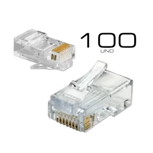 PACOTE COM 100 CONECTORES RJ45 CAT6 MACHO