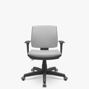 Cadeira Brizza Ergonômica Cinza NR 17 - Assento e Encosto com Estofamento / Base Giratória Preta