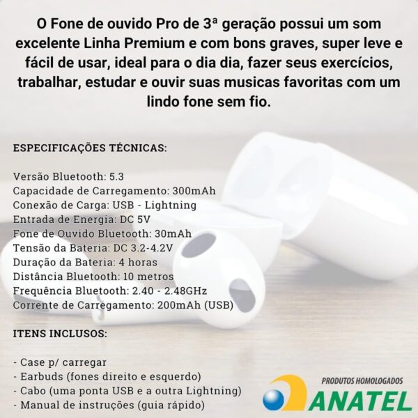 FONE DE OUVIDO SEM FIO BLUETOOTH I9S-TWS 5.3 - Image 3