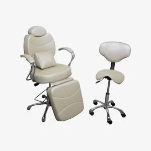 Cadeira Reclinável Poltrona Maquiagem Mocho Sela + Lombar