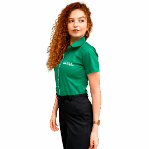 Camisa Social Verde Bandeira Feminina – Vendedor externo e interno Manga Curta – CDT
