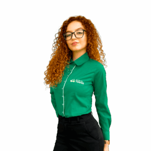 Camisa Social Verde Bandeira Vendedora feminina – Manga longa – CDT