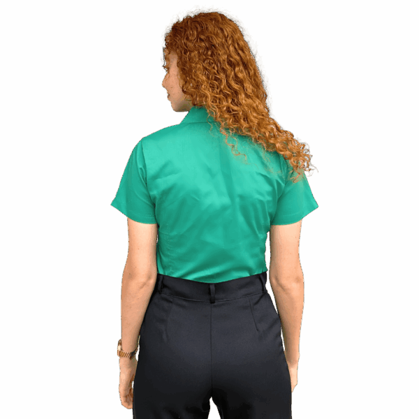 Camisa Social Verde jade Feminina  - Gerente Manga Curta - CDT - Image 3