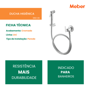 Ducha Higiênica 1850 C18 Uni Cromado Meber