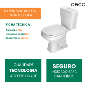Kit Vaso Sanitário Com Caixa Acoplada E Acessórios Aspen Branco Deca