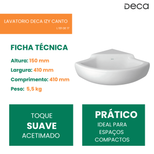 LAVATORIO DECA IZY CANTO - L 101 GE 17