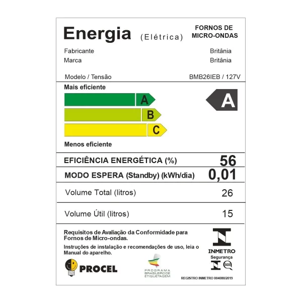 Micro-Ondas de Embutir 26L Britânia Inox 1400W BMB26IEB - Image 3