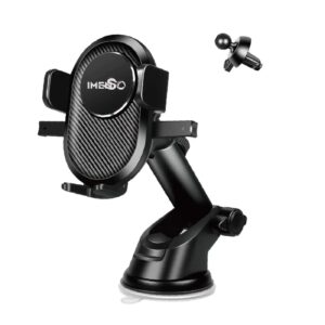 Suporte Veicular Para Celular 2 Em 1 Com Ventosa Preto
