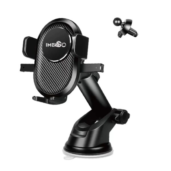 Suporte Veicular Para Celular 2 Em 1 Com Ventosa Preto