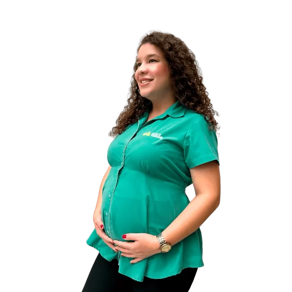 Bata (tricoline) gestante - Verde bandeira