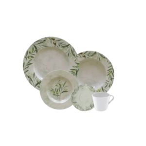 Aparelho De Jantar Oliva em Porcelana Decorada 20 Peças Tramontina
