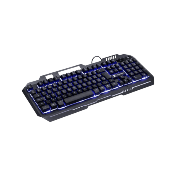 TECLADO GAMER MULTIMIDIA USB SHIELD LED AZUL 1.80M CABO