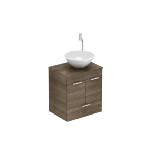 Kit Gabinete Basic C/ 2 Portas 50X38Cm Wengue/Wengue C/ Cuba R1 Celite