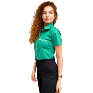 Camisa Social Verde Bandeira Feminina – Vendedor externo e interno Manga Curta – CDT