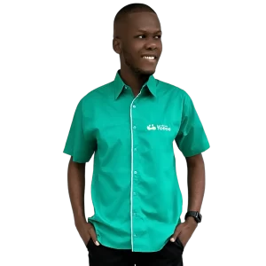 Camisa Social Verde Bandeira Masculina – Vendedor externo e interno Manga Curta – CDT