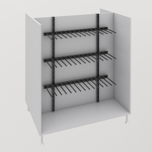 GÔNDULA EXPOSITORA COM CREMALEIRAS