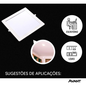 Painel LED Plafon De Embutir Quadrado 30cm