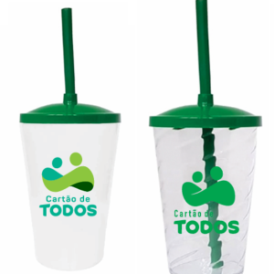 Copo Transparente Ou Branco 480 Ml Com Tampa