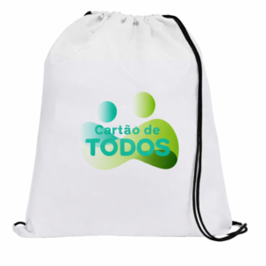 Mochila Saco Branco Logo Em Gradiente Em Poliester