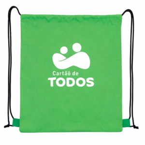 Mochila Saco Verde Em Poliester
